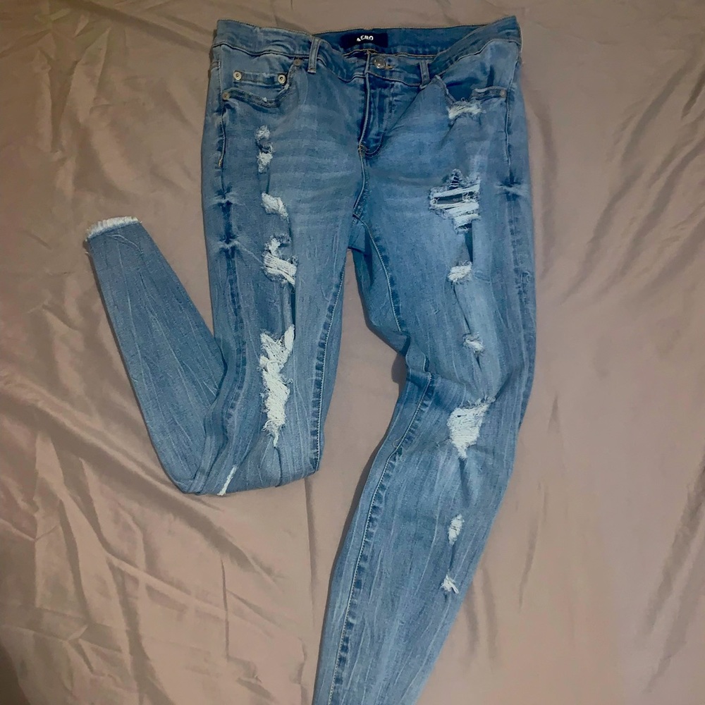 Low rise, ripped skinny jeans size 12